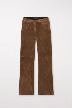 Hot LUISA CERANO Veloursleder-Bootcut-Pants hazelnut