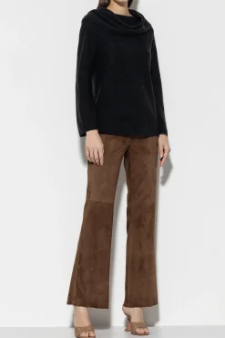 Hot LUISA CERANO Veloursleder-Bootcut-Pants hazelnut