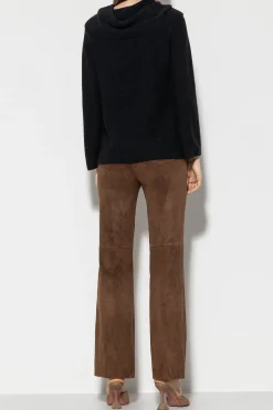 Hot LUISA CERANO Veloursleder-Bootcut-Pants hazelnut