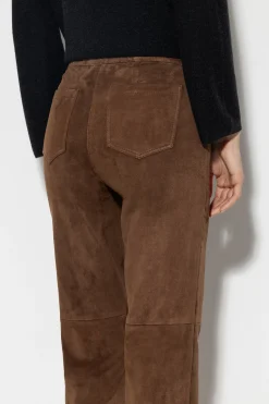 Hot LUISA CERANO Veloursleder-Bootcut-Pants hazelnut