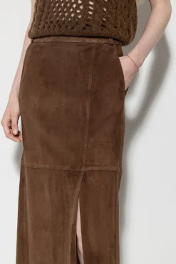 Discount LUISA CERANO Veloursleder-Rock hazelnut
