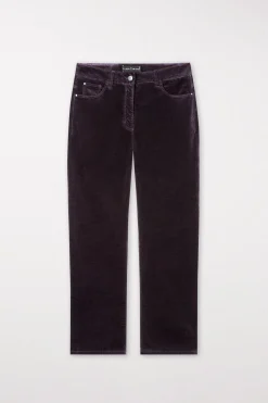Discount LUISA CERANO Velvet-Babyflare-Pants burgundy