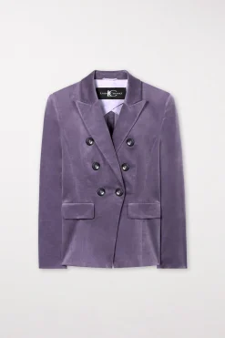 Hot LUISA CERANO Velvet-Blazer mauve