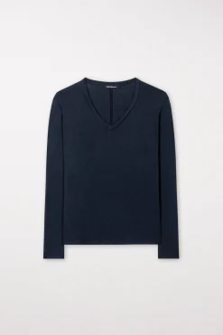 LUISA CERANO V-Neck-Langarmshirt midnight blue