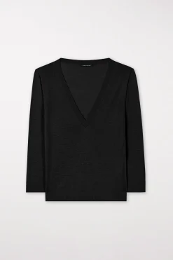 Hot LUISA CERANO V-Neck-Pulli Aus Woll-Mix