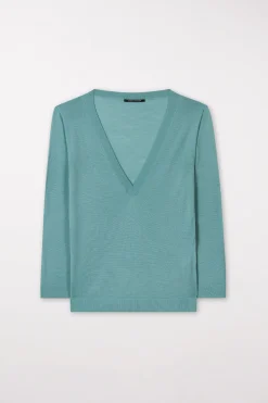 Hot LUISA CERANO V-Neck-Pulli Aus Woll-Mix
