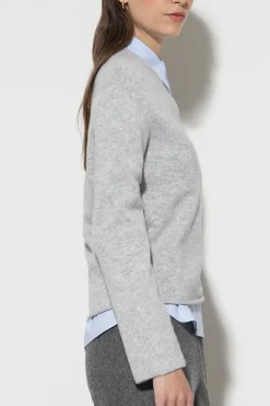 New LUISA CERANO V-Pullover Aus Kaschmir-Mix light grey melange