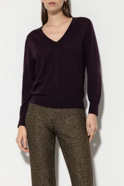 Best LUISA CERANO V-Pullover Aus Seiden-Mix burgundy