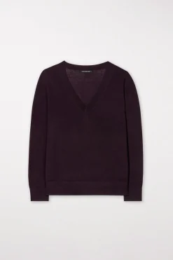 Best LUISA CERANO V-Pullover Aus Seiden-Mix burgundy