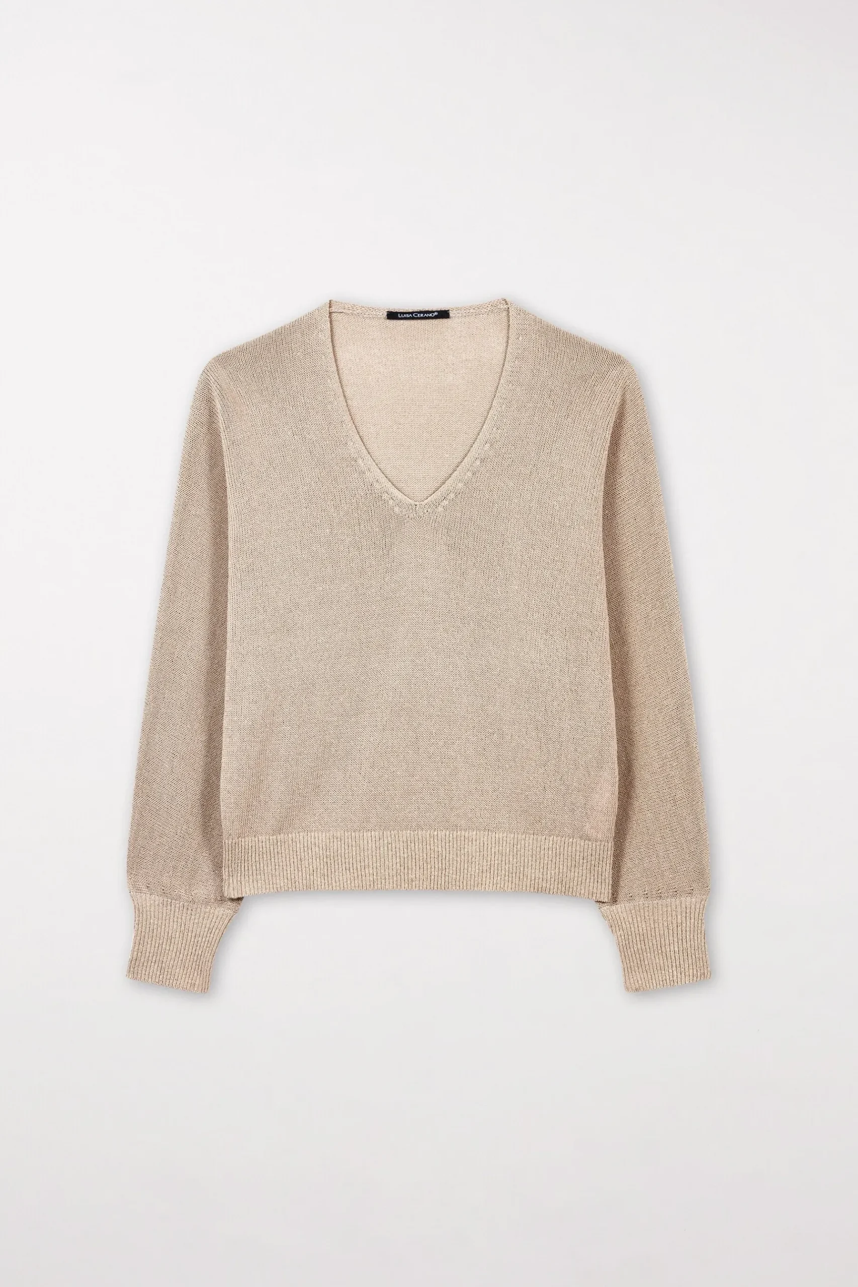 Online LUISA CERANO V-Pullover In Parallelo-Optik cashew