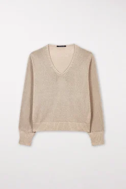 Online LUISA CERANO V-Pullover In Parallelo-Optik cashew
