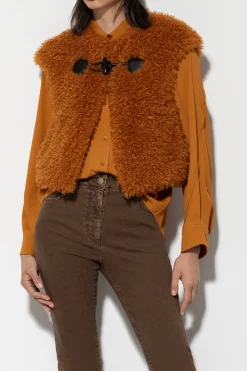 Online LUISA CERANO Weste In Fell-Optik