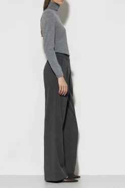 Online LUISA CERANO Wideleg-Pants Aus Kaschmir-Mix dark grey melange