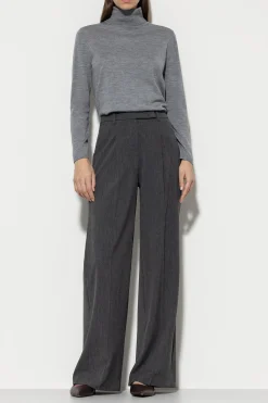 Online LUISA CERANO Wideleg-Pants Aus Kaschmir-Mix dark grey melange