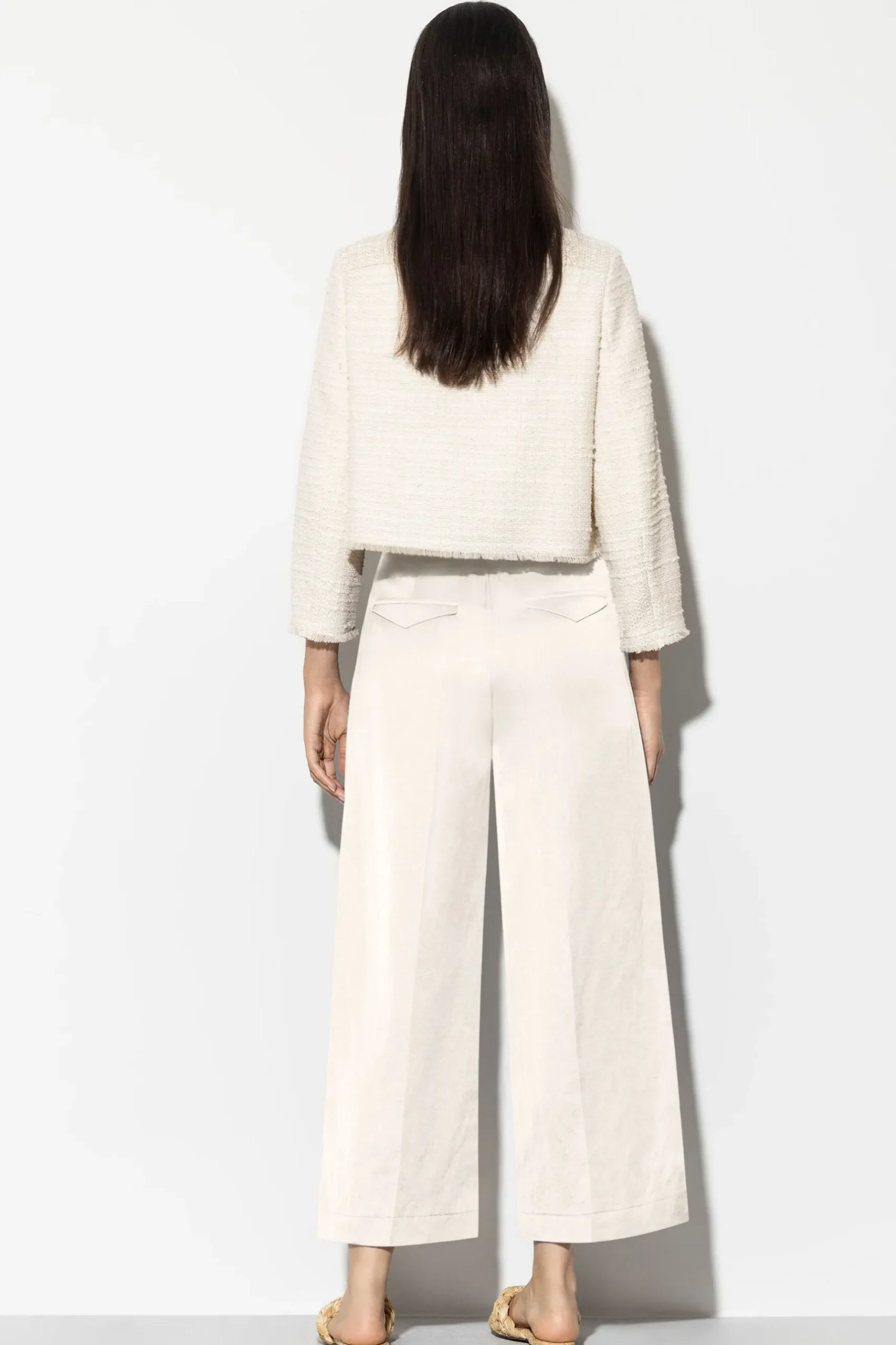 Clearance LUISA CERANO Wideleg-Pants Aus Leinen-Mix