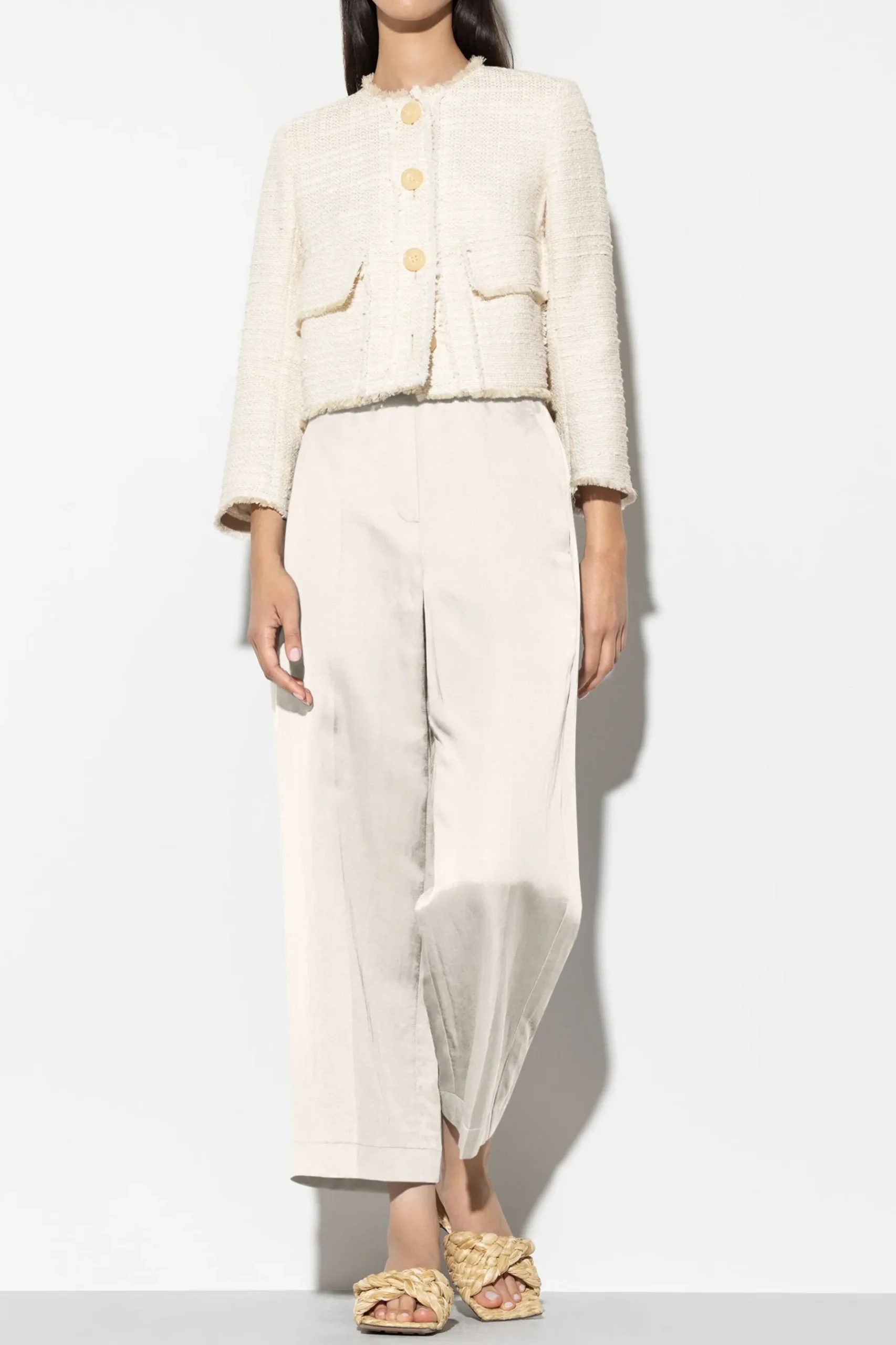 Clearance LUISA CERANO Wideleg-Pants Aus Leinen-Mix