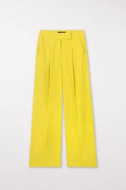 Outlet LUISA CERANO Wideleg-Pants Aus Leinen-Mix lemon