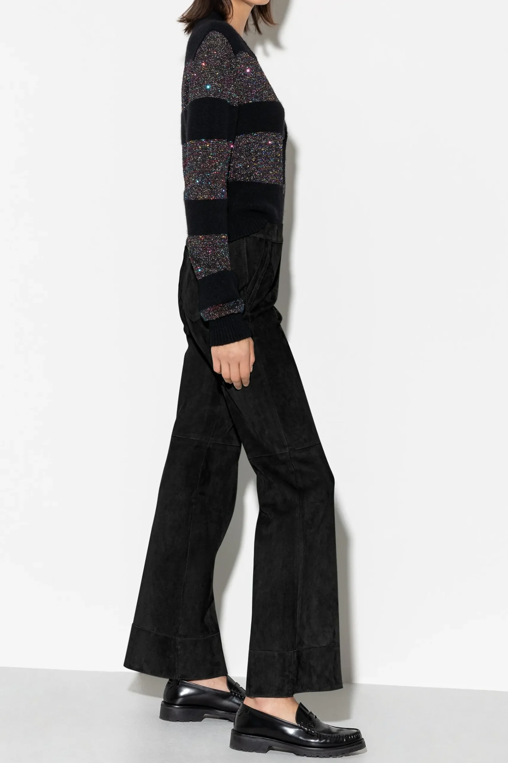 Best LUISA CERANO Wideleg-Pants Aus Veloursleder