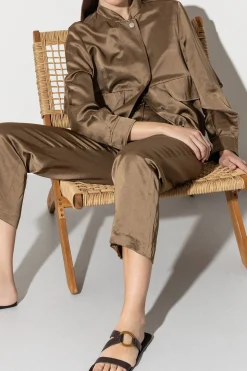 Discount LUISA CERANO Wideleg-Pants In Satin-Optik tobacco
