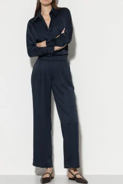 Best LUISA CERANO Wideleg-Pants Mit Bundfalte midnight blue