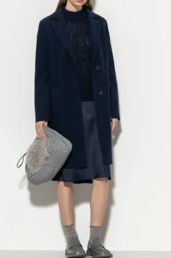 LUISA CERANO Woll-Blazermantel midnight blue