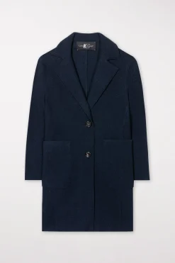 LUISA CERANO Woll-Blazermantel midnight blue