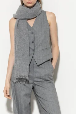 Clearance LUISA CERANO Wollschal Mit Fransen heather grey